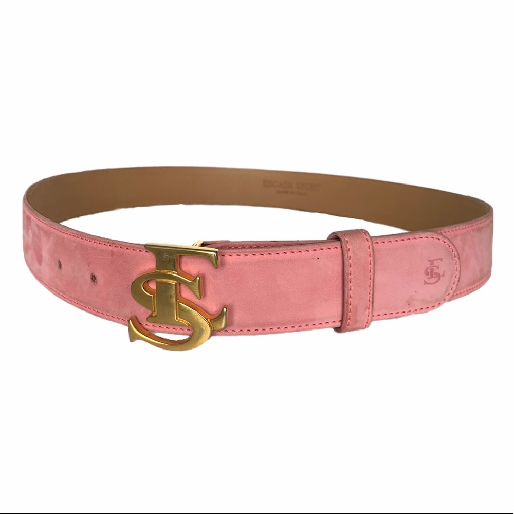 Escada Sport Logo Leather Suede Pink Belt